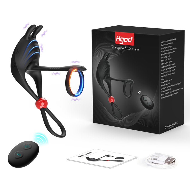 BDStyle Remote Control 7 Functions Adjustable Penis Ring Vibrating Cock Rings
