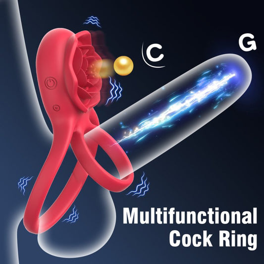 BDStyle Petal Shaped 9 Functions Vibrating Penis Ring - Vibrating Cock Rings
