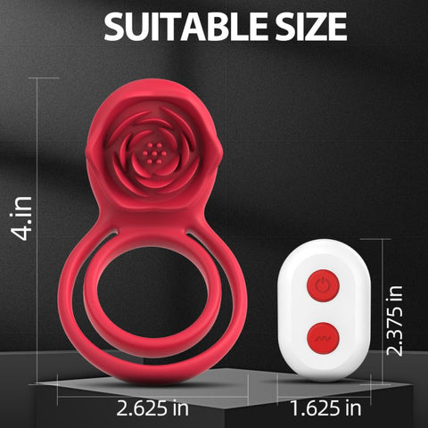 BDStyle Petal Shaped 9 Functions Vibrating Penis Ring - Vibrating Cock Rings