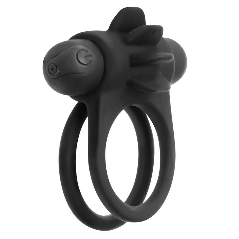 X-Men Clitoris Stimulating Silicone Vibrating Cock Ring Black Vibrating Cock Rings