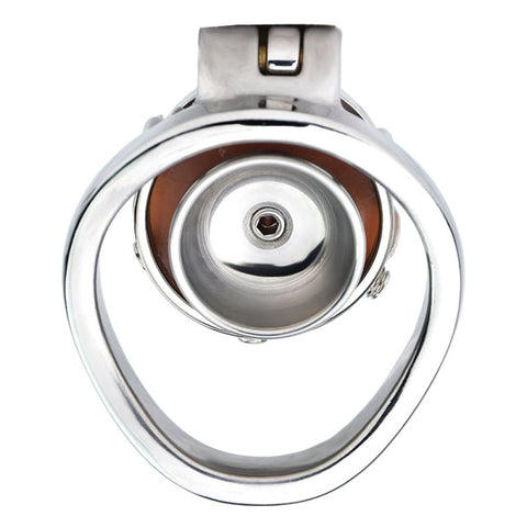 BDStyle Fake Silicone Stainless Steel Male Chastity Cage With Bent Ring - Male Chastity
