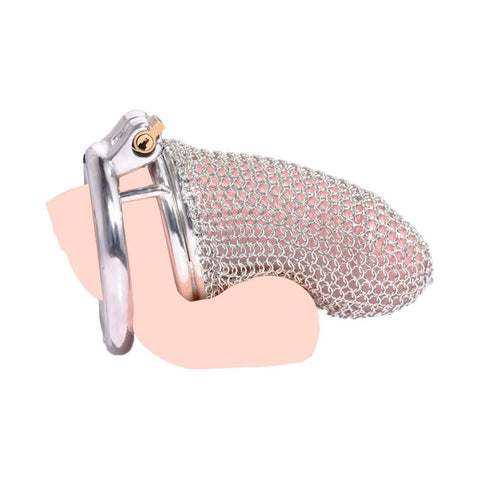 BDStyle Metal Chastity Cage Mesh Male Locks Devices Medium - Male Chastity