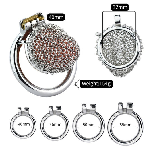 BDStyle Metal Chastity Cage Mesh Male Locks Devices Medium - Male Chastity