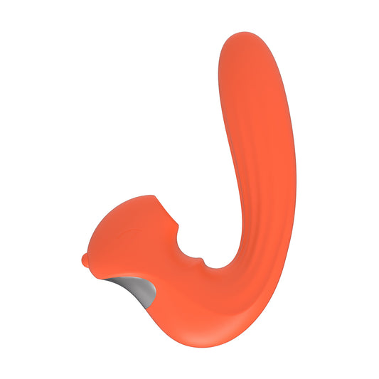 Kissen Kraken 5 Suction Pattern Clitoral Vibrator Orange - Clit Ticklers and Pulsators