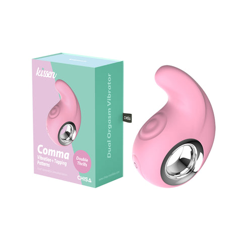Kissen Comma Vibration & Tapping Pattern Clitoral Massager Pink - Clit Ticklers and Pulsators