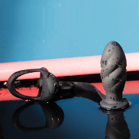 BDStyle Multi Function Cock and Ball Ring With Thread Anal Plug - Vibrating Cock Rings
