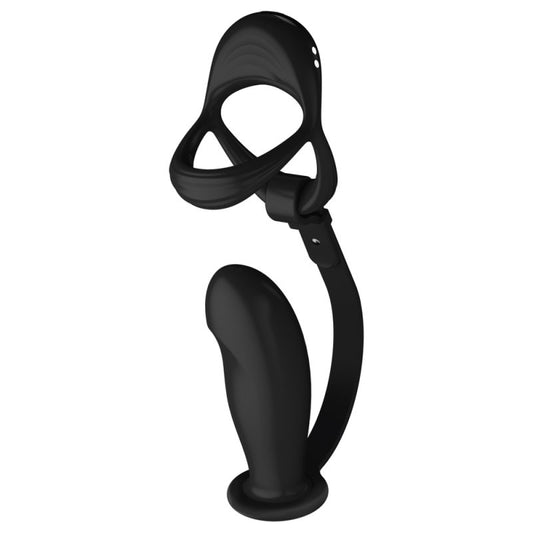 BDStyle Vibrating Cock and Ball Ring With Prostate Plug - Vibrating Cock Rings