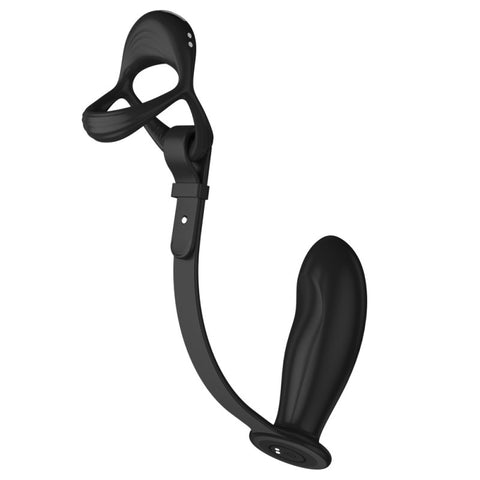 BDStyle Vibrating Cock and Ball Ring With Prostate Plug - Vibrating Cock Rings