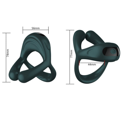BDStyle Lust Vibration 10 Functions Tripe Cock Ring - Vibrating Cock Rings