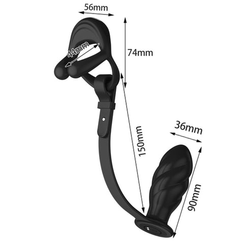 BDStyle Silicone Vibrating Cock Ring with Thread Anal Vibrator - Vibrating Cock Rings