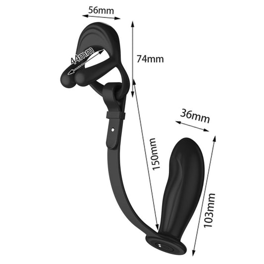 BDStyle Silicone Vibrating Cock Ring with Prostate Vibrator - Vibrating Cock Rings