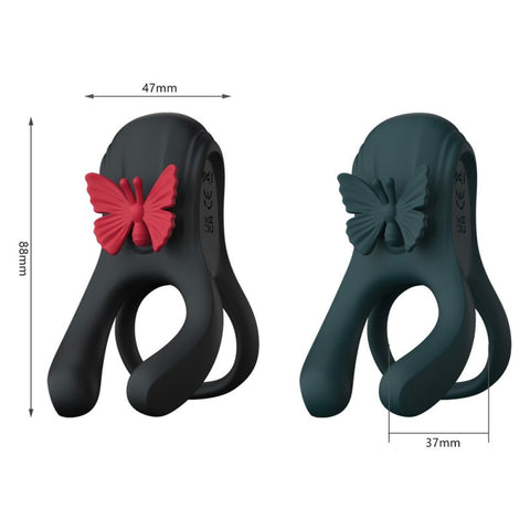 BDStyle Butterfly Triple Lock Vibrating Cock Ring - Vibrating Cock Rings