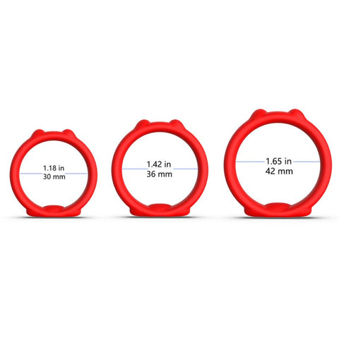 BDStyle Cat Silicone Cock Ring Set - Cock Ring Sets