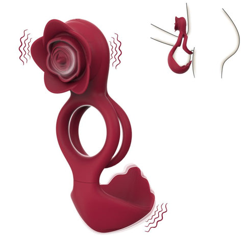 BDStyle 12 Functions Clit Stimulator Cock Ring - Vibrating Cock Rings