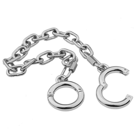 BDStyle Class Stainless Steel BDSM Play Thumb Cuffs - Steel Sex Toys