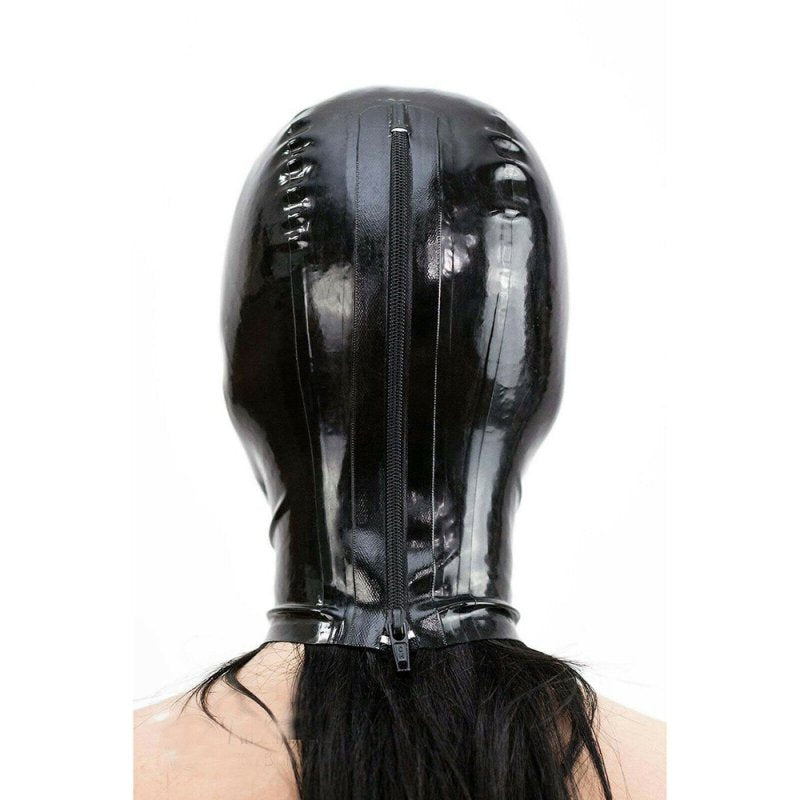 BDStyle Latex Hood Open Eyes And Mouth Black Bondage Hoods