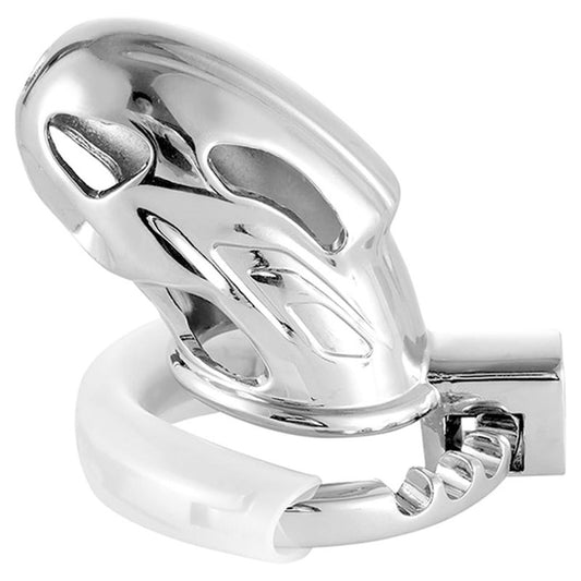 BDStyle Adjustable Ring and Invisible Vertical Lock Cock Cage - Male Chastity