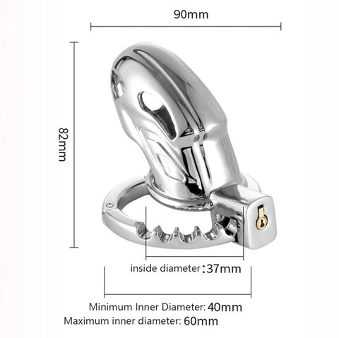 BDStyle Adjustable Ring and Invisible Vertical Lock Cock Cage - Male Chastity
