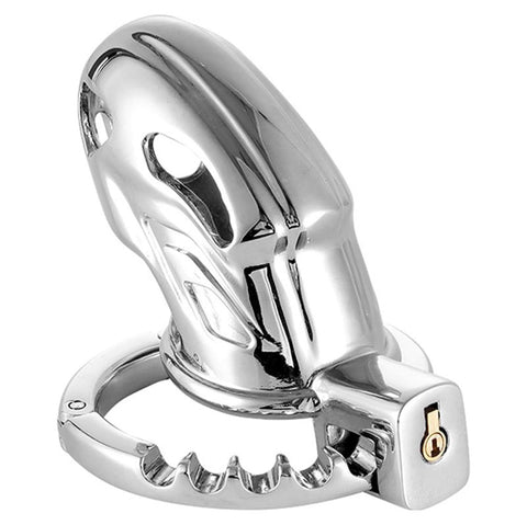 BDStyle Adjustable Ring and Invisible Vertical Lock Cock Cage - Male Chastity
