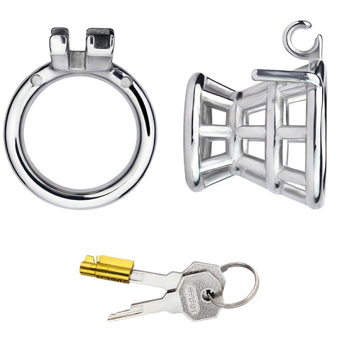 BDStyle Stuck In Male Chastity Cage With Flat Ring - Male Chastity