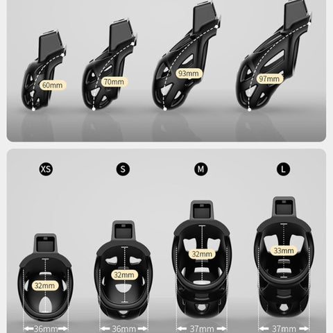 BDStyle 3D Ventilation Male Chastity Cock Cage Lock Set - Male Chastity