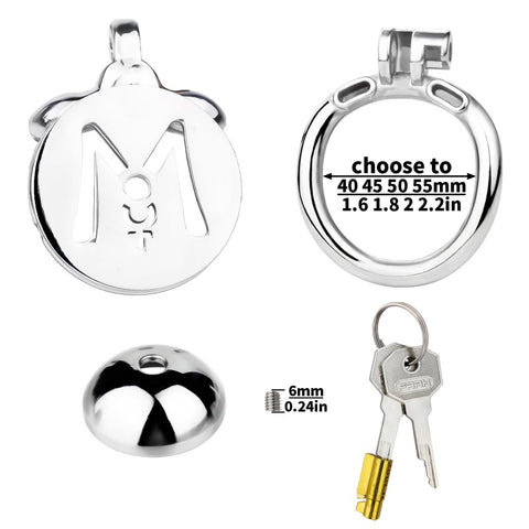 BDStyle M Flat Metal Male Chastity Device Inverted - Male Chastity