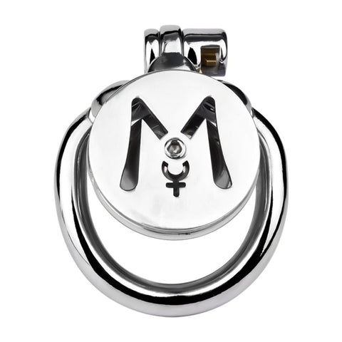 BDStyle M Flat Metal Male Chastity Device Inverted - Male Chastity