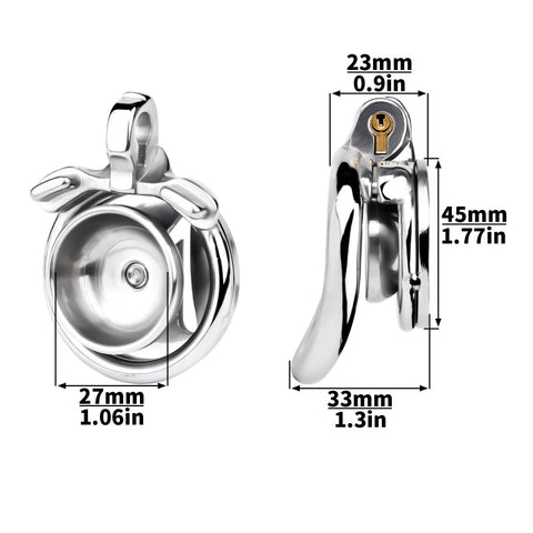 BDStyle M Flat Metal Male Chastity Device Inverted - Male Chastity
