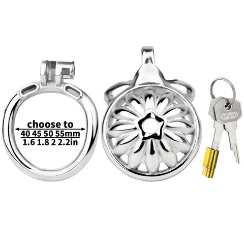 BDStyle Sunflower Shape Steel Male Chastity Cage - Male Chastity