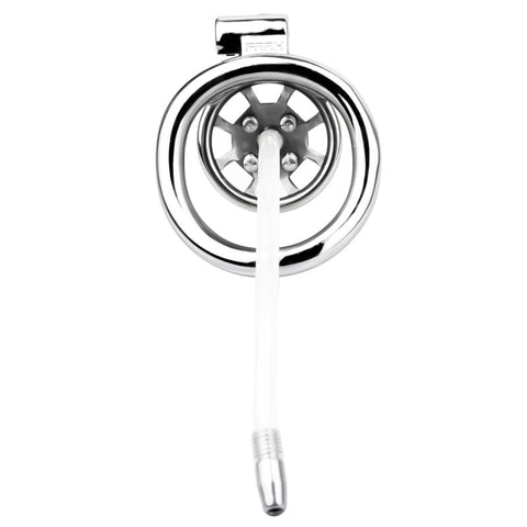BDStyle Spike Chastity Cage With Silicone Urethral Catheter - Male Chastity
