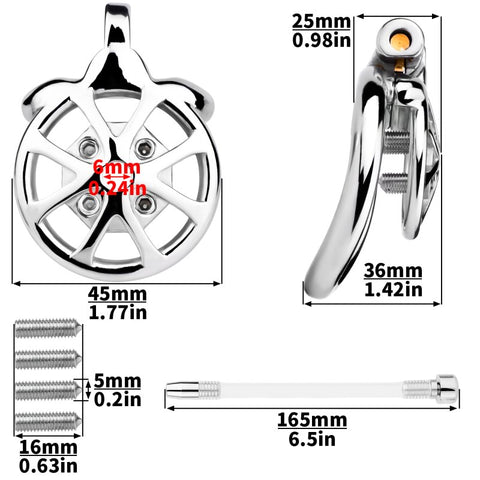 BDStyle Spike Chastity Cage With Silicone Urethral Catheter - Male Chastity