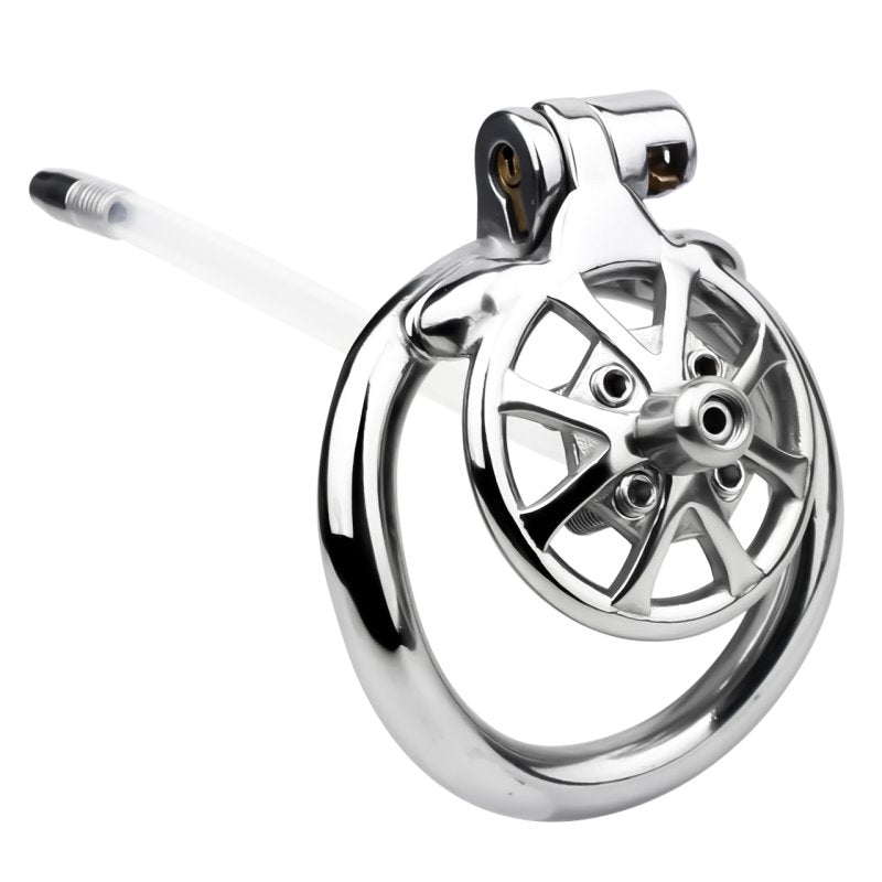 BDStyle Spike Chastity Cage With Silicone Urethral Catheter Male Chastity