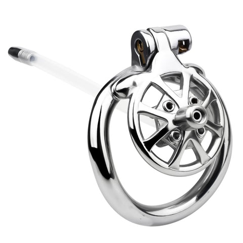 BDStyle Spike Chastity Cage With Silicone Urethral Catheter - Male Chastity