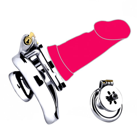 BDStyle Stainless Steel & Silicone Male Chastity Bird Cage With Hide Lock - Male Chastity