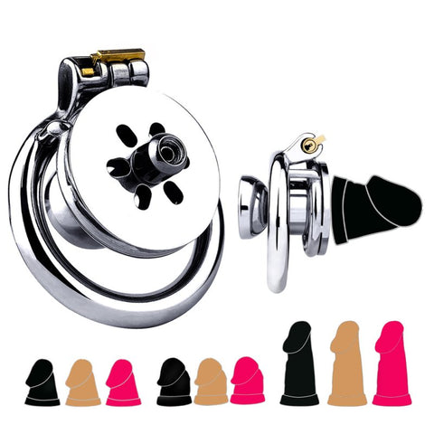 BDStyle Stainless Steel & Silicone Male Chastity Bird Cage With Hide Lock - Male Chastity