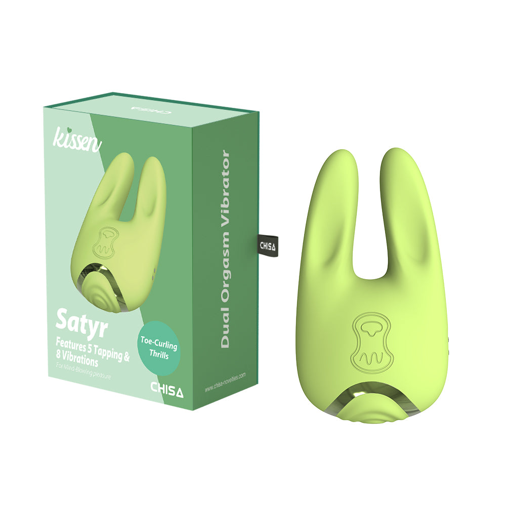 Kissen Satyr Waterproof Silicone Clitoral Vibrator Lime Clit Ticklers and Pulsators