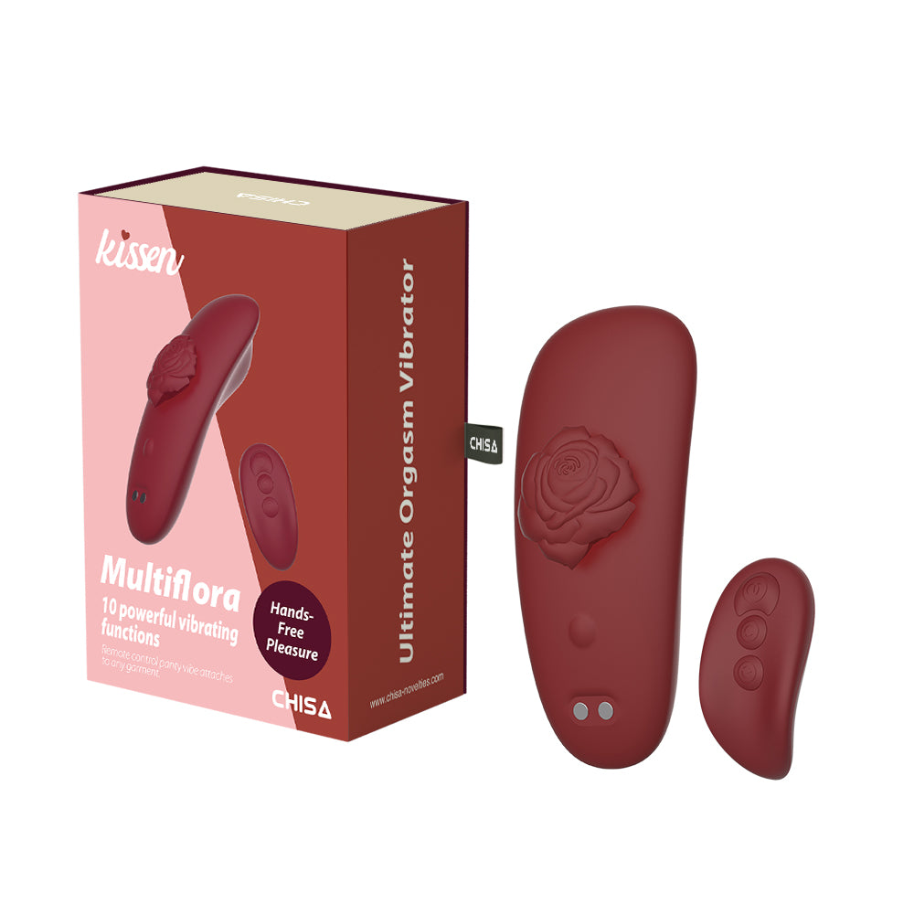 Kissen Multiflora Remote Control Clitoral Massager Merlot Clit Ticklers and Pulsators