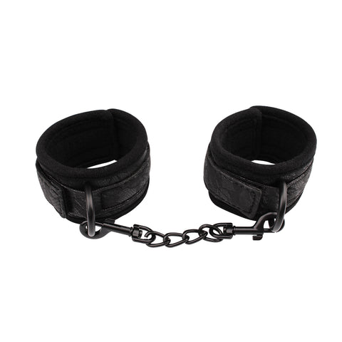 Behave Tempt Him Bondage Play Hand Cuffs Black - Cuffs And Restraints