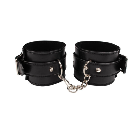 Behave Classic Adjustable Bondage Ankle Cuffs Black - Cuffs And Restraints