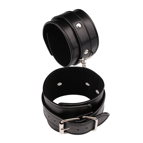 Behave Classic Adjustable Bondage Ankle Cuffs Black - Cuffs And Restraints