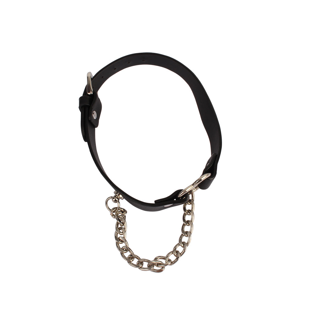 Chisa Fetish Play Heart Collar with a Chain - Collars and Leads