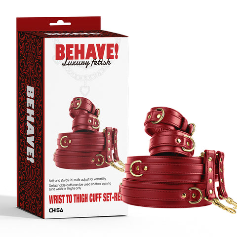 Chisa Soft and Sturdy Wrist to Thigh Cuff Set - Cuffs And Restraints