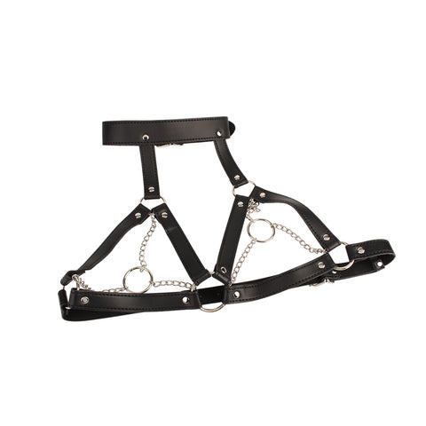 Chisa Fetish Breast Harness With O-ring Chains - Cuffs And Restraints