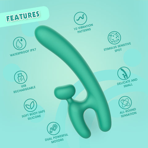 Lust Ripple Hriendyri Personal Adult Massager Teal - Personal Massagers