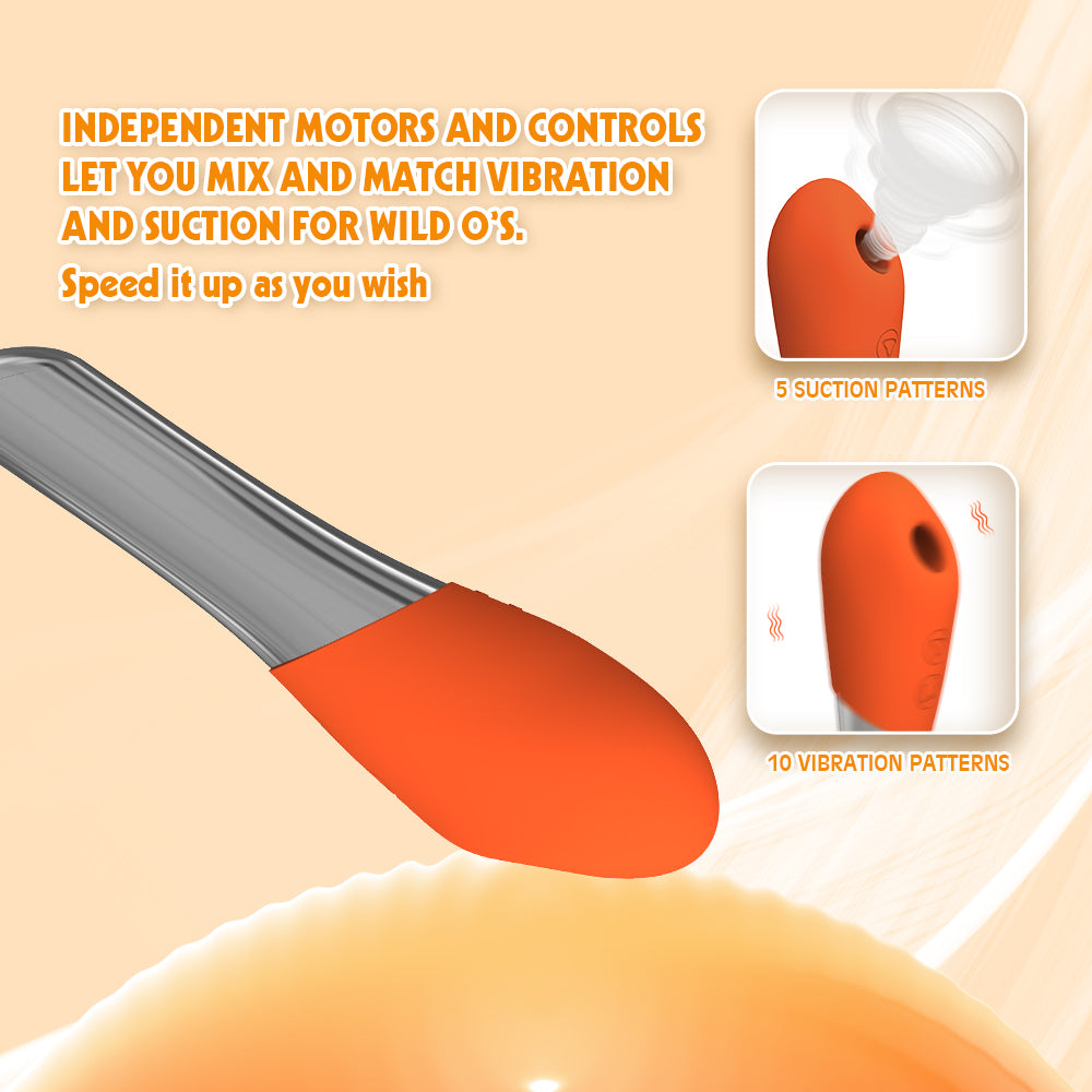 Lust Ripple Wallow Multi Function Clitoral Massager Orange Clit Ticklers and Pulsators