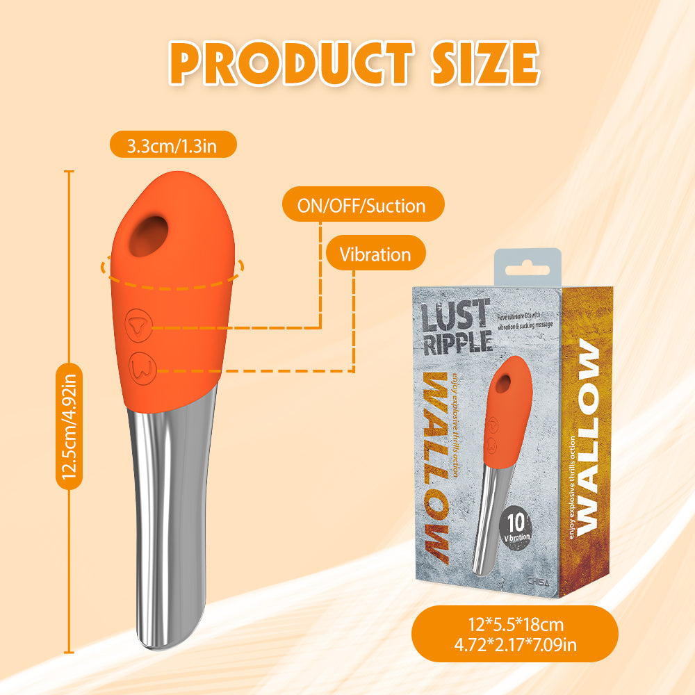 Lust Ripple Wallow Multi Function Clitoral Massager Orange Clit Ticklers and Pulsators