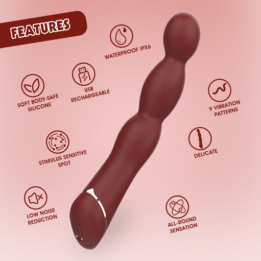 Lust Ripple Lapper Multi Function G Spot Vibrator Burgundy - G-Spot Vibrators