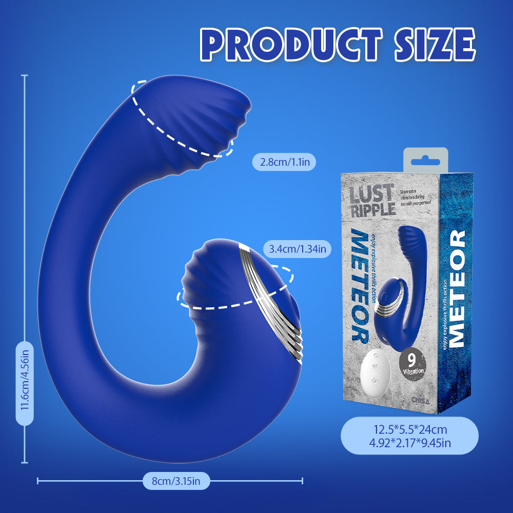 Lust Ripple Meteor Remote Control Clitoral Vibrator Blue Clit Ticklers and Pulsators