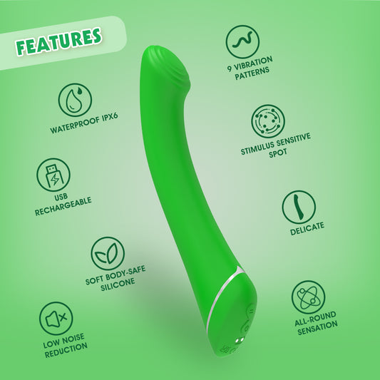 Lust Ripple Popple 9 Function G Spot Massager Green - G-Spot Vibrators