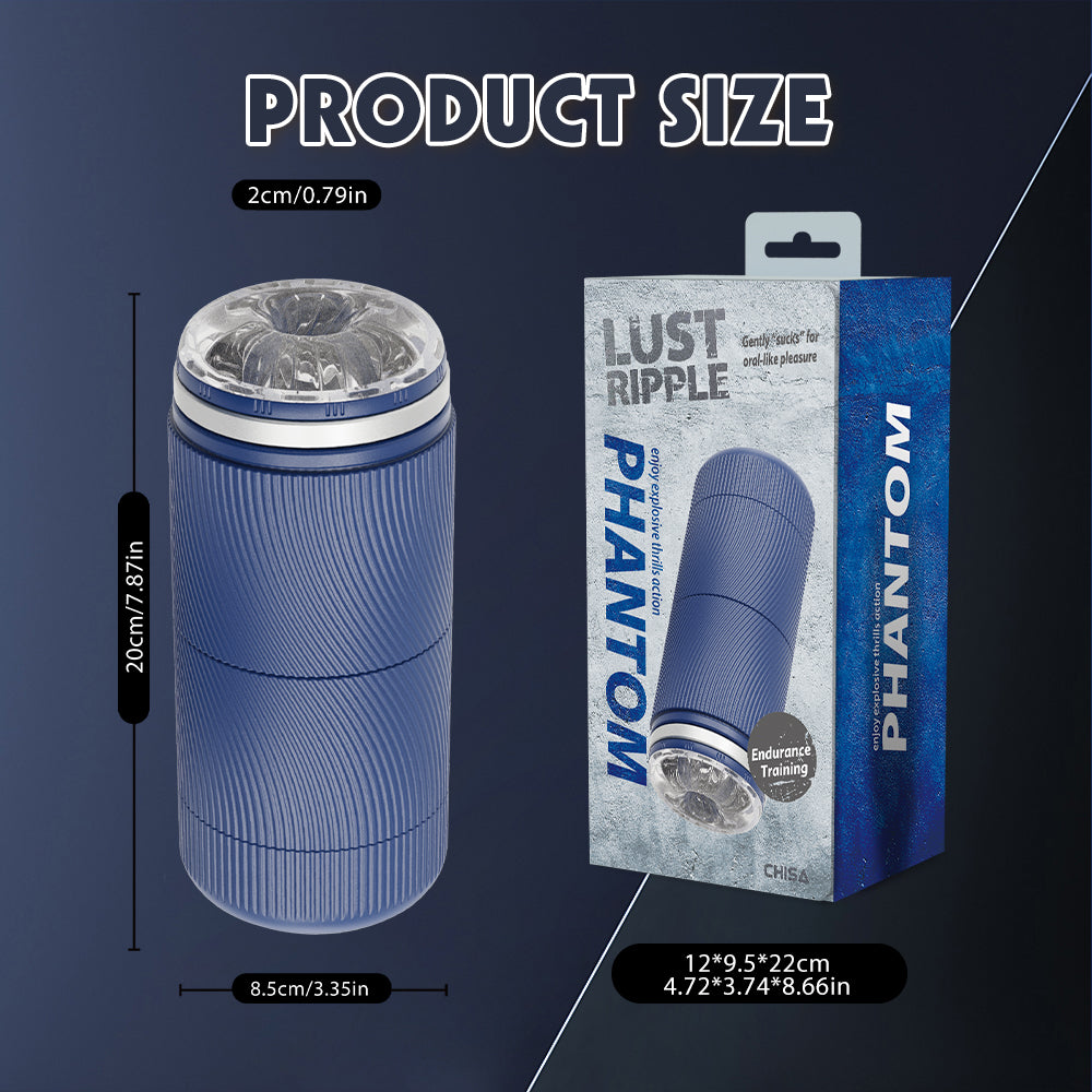 Lust Ripple Phantom Mens Masturbator Blue Masturbators and Strokers